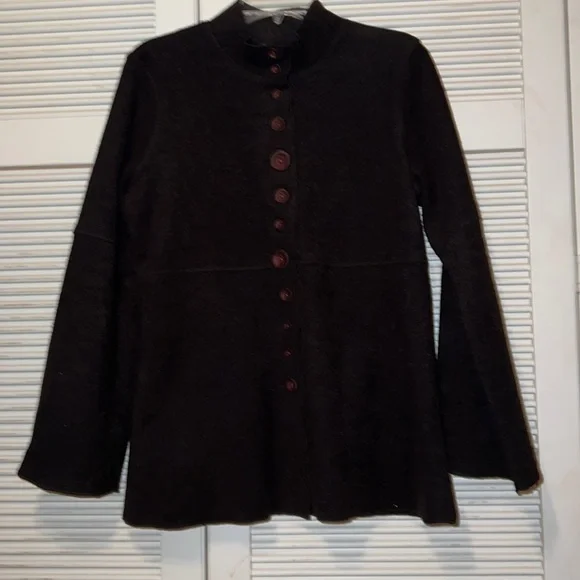 SOFT SURROUNDINGS Black Button Down Jacket - Picture 3 of 7